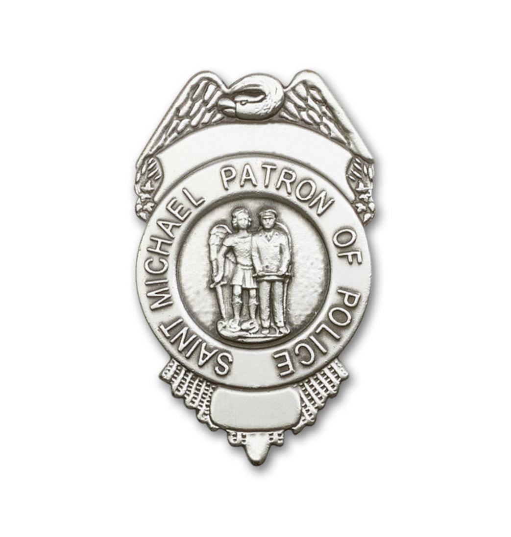 bliss st michael police officer badge pewter auto visor clip