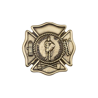 St. Florian Firefighter Gold Tone Auto Visor Clip, Measures 1 5/8-In X 1 5/8-In, Bliss Manufacturing