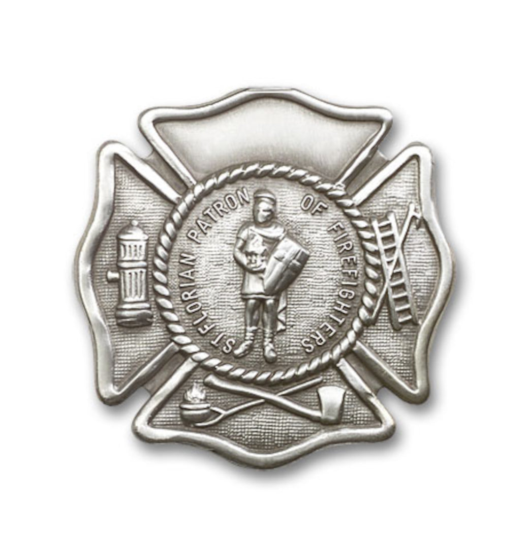 bliss st florian firefighter pewter auto visor clip