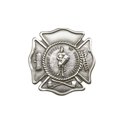 St. Florian Firefighter Pewter Auto Visor Clip, Measures 1 5/8-In X 1 5/8-In, Bliss Manufacturing