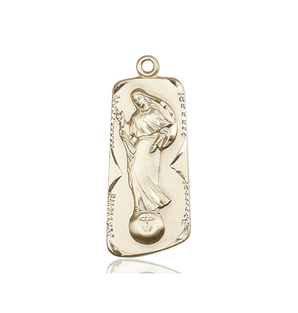 Bliss 14kt Gold Our Lady of Mental Peace Catholic Patron Saint Medals,