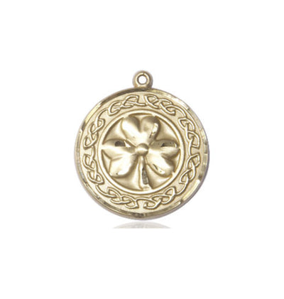 14kt Gold Shamrock w/Celtic Border Medal, Bliss Manufacturing