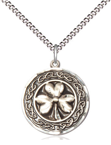 Bliss Sterling Silver Shamrock w/Celtic Border Necklace - More Options