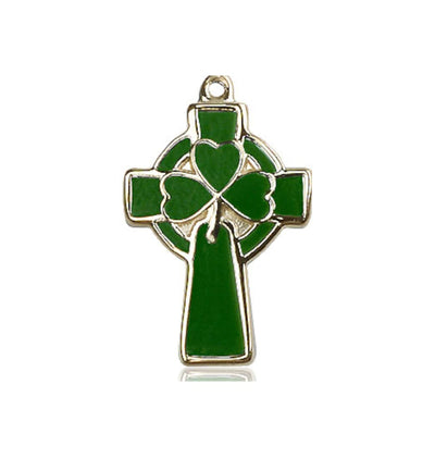 Clover 14kt Gold Celtic Cross Medal, Bliss Manufacturing