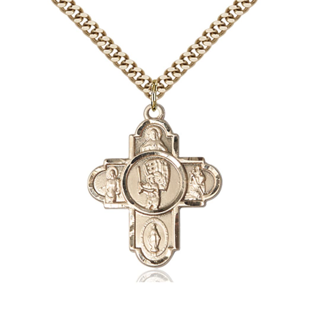 Bliss Manufacturing 5-Way Baseball Cross Gold-filled  Medal,