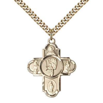 5-Way Baseball Cross Gold-Filled Medal, Bliss Manufacturing