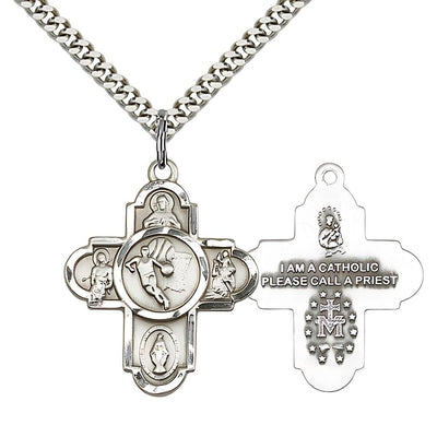 5-Way Basketball Cross Sterling Medal, Bliss Manufacturing
