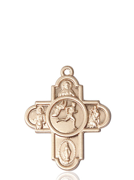 Bliss Manufacturing 5-Way Track & Field Cross 14kt Gold Medal,