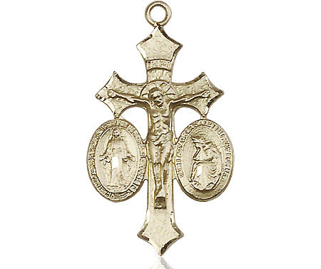 Bliss Jesus, Mary and Our Lady of La Salette Crucifix Pendant