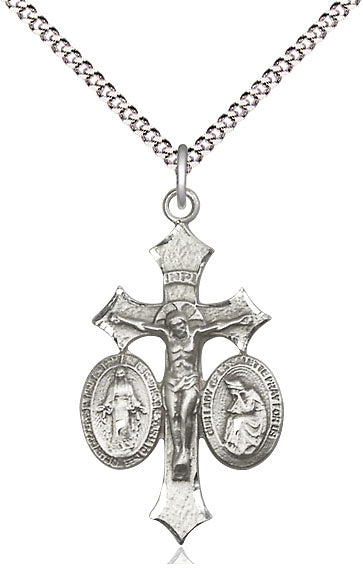 Bliss Jesus, Mary and Our Lady of La Salette Crucifix Pendant