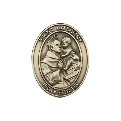 St. Anthony of Padua Auto Visor Clip in Gold Tone, Made in USA, Bliss Manufacturing