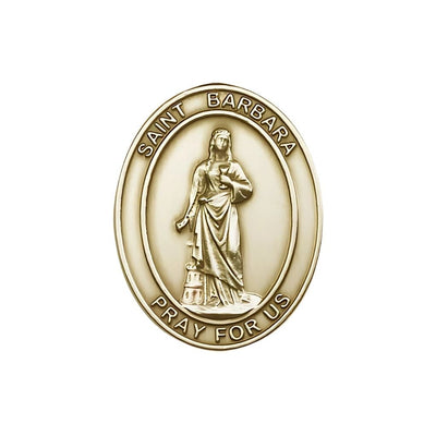 St. Barbara Auto Visor Clip in Gold Tone, Made in USA, Bliss Manufacturing