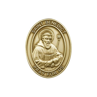 St. Benedict Auto Visor Clip in Gold Tone, Made in USA, Bliss Manufacturing