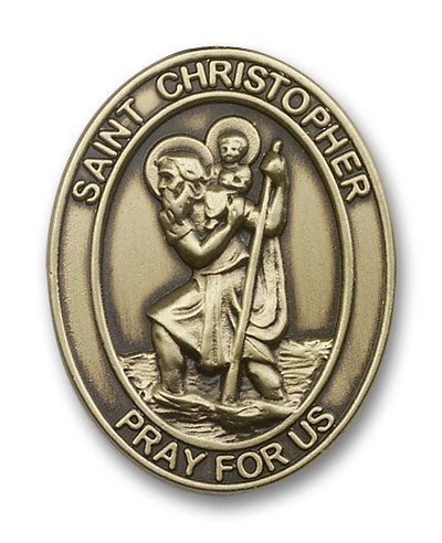 bliss oval st christopher gold auto visor clip