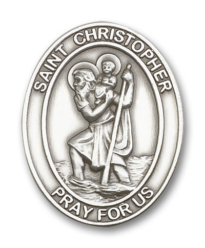 bliss oval st christopher pewter auto visor clip