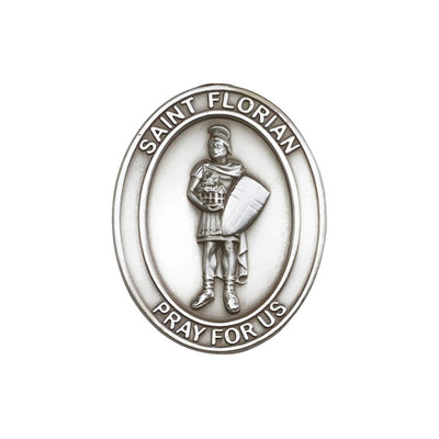 St. Florian Auto Visor Clip in Pewter, Made in USA, Bliss Manufacturing