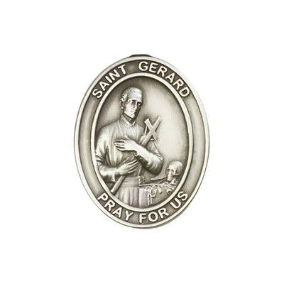 St. Gerard Majella Auto Visor Clip in Pewter, Made in USA, Bliss Manufacturing