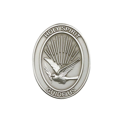 Holy Spirit Auto Visor Clip in Pewter, Made in USA, Bliss Manufacturing