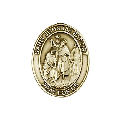 St. John the Baptist Auto Visor Clip in Gold Tone, Made in USA, Bliss Manufacturing