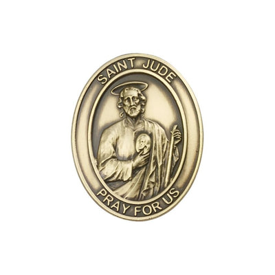 St. Jude Thaddeus Auto Visor Clip in Gold Tone, Made in USA, Bliss Manufacturing