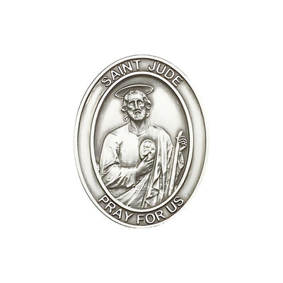 St. Jude Thaddeus Auto Visor Clip in Pewter, Made in USA, Bliss Manufacturing