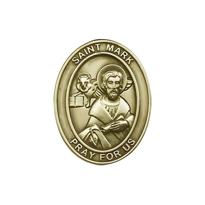 St. Mark the Evangelist Auto Visor Clip in Gold Tone, Made in USA, Bliss Manufacturing