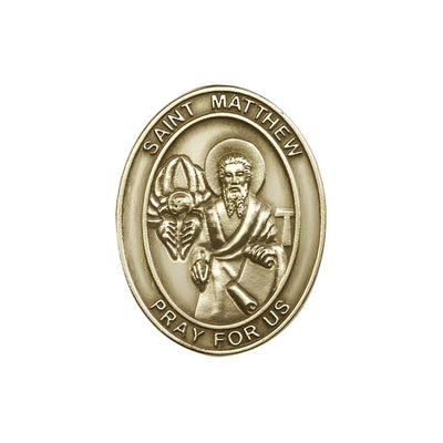 St. Matthew the Apostle Auto Visor Clip in Gold Tone, Made in USA, Bliss Manufacturing