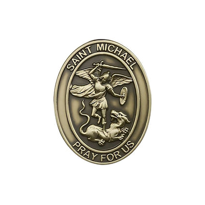 St. Michael the Archangel Auto Visor Clip in Gold Tone, Made in USA, Bliss Manufacturing