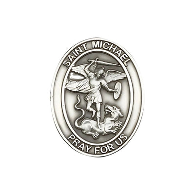 St. Michael the Archangel Auto Visor Clip in Pewter, Made in USA, Bliss Manufacturing