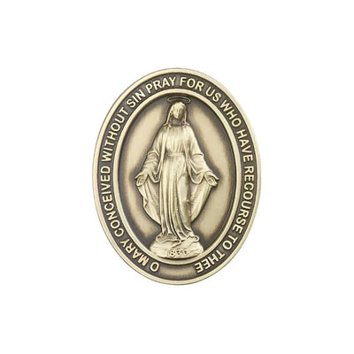 Miraculous Medal Auto Visor Clip in Gold Tone, Made in USA, Bliss Manufacturing