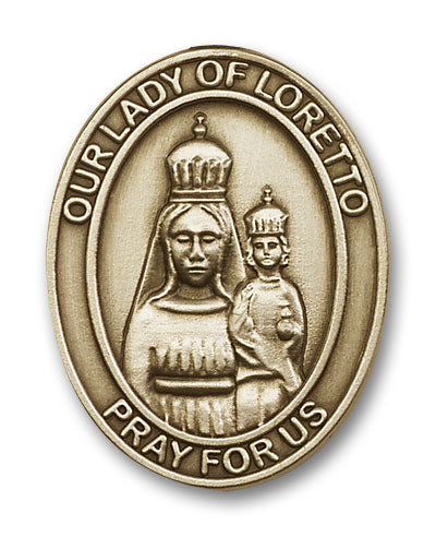 bliss oval our lady of loretto gold auto visor clip