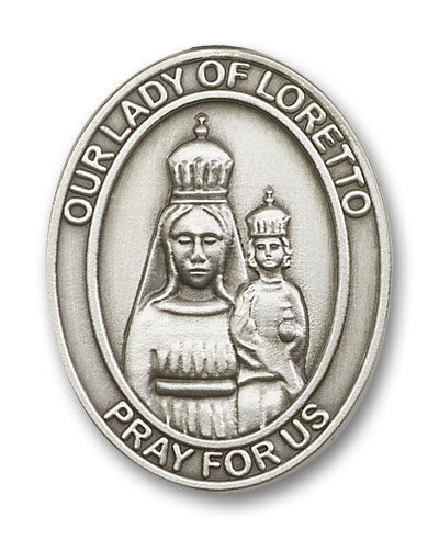 bliss oval our lady of loretto pewter auto visor clip