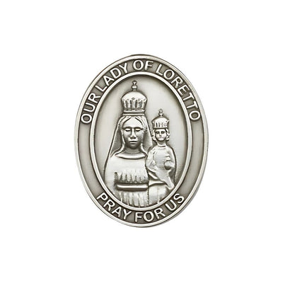 Our Lady of Loretto Auto Visor Clip in Pewter, Made in USA, Bliss Manufacturing