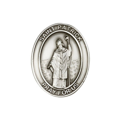 St. Patrick Auto Visor Clip in Pewter, Made in USA, Bliss Manufacturing