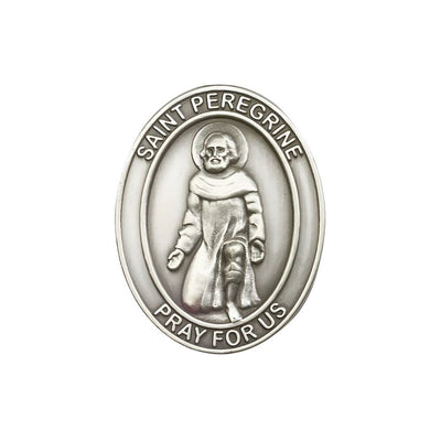 St. Peregrine Laziosi Auto Visor Clip in Pewter, Made in USA, Bliss Manufacturing