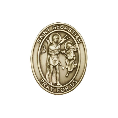St. Sebastian Auto Visor Clip in Gold Tone, Made in USA, Bliss Manufacturing