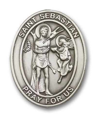 bliss oval st sebastian pewter auto visor clip