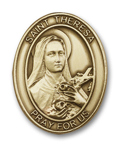 bliss oval st therese lisieux gold auto visor clip