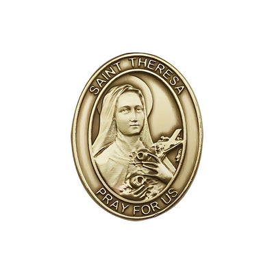 St. Theresa Auto Visor Clip in Gold Tone, Made in USA, Bliss Manufacturing