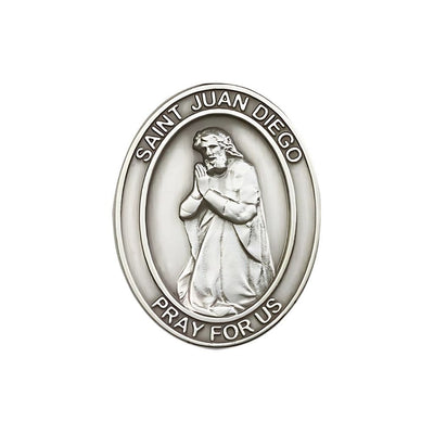St. Juan Diego Auto Visor Clip in Pewter, Made in USA, Bliss Manufacturing