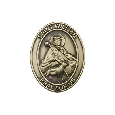 St. William of Rochester Auto Visor Clip in Gold Tone, Made in USA, Bliss Manufacturing