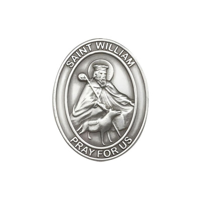 St. William of Rochester Auto Visor Clip in Pewter, Made in USA, Bliss Manufacturing