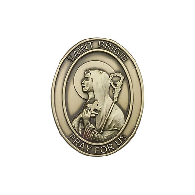 St. Brigid of Ireland Auto Visor Clip in Gold Tone, Made in USA, Bliss Manufacturing