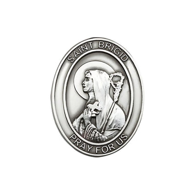 St. Brigid of Ireland Auto Visor Clip in Pewter, Made in USA, Bliss Manufacturing