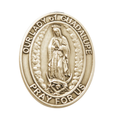 Our Lady Of Guadalupe Patron Saint Gold Auto Visor Clip, Bliss Manufacturing