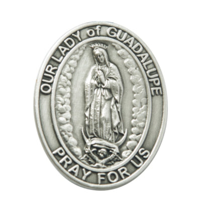 Our Lady Of Guadalupe Patron Saint Pewter Auto Visor Clip, Bliss Manufacturing