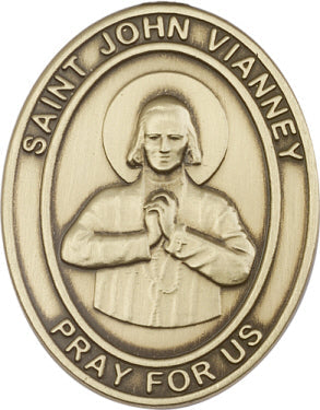 bliss oval st john vianney gold auto visor clip