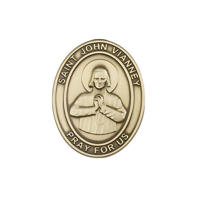 St. John Vianney Auto Visor Clip in Gold Tone, Made in USA, Bliss Manufacturing