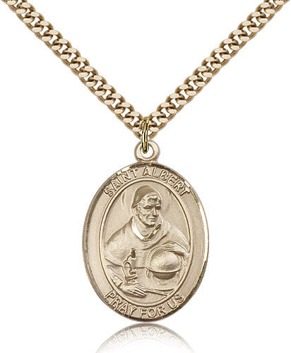 St Albert the Great Medal Necklace, gold-filled, Bliss Manufacturing