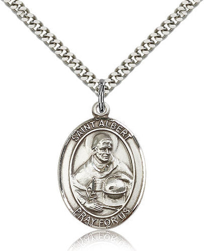 St Albert the Great Medal Necklace, pewter / sterling silver / gold-filled, Bliss Manufacturing
